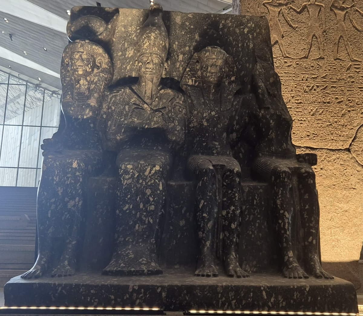 Statue of Osirian Triad & a King